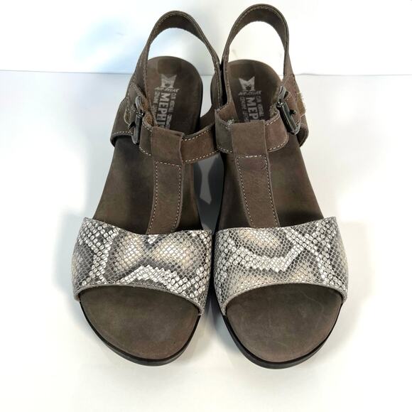Mephisto  women’s leather snake skin print adjustable straps sandals shoes. - Picture 2 of 6